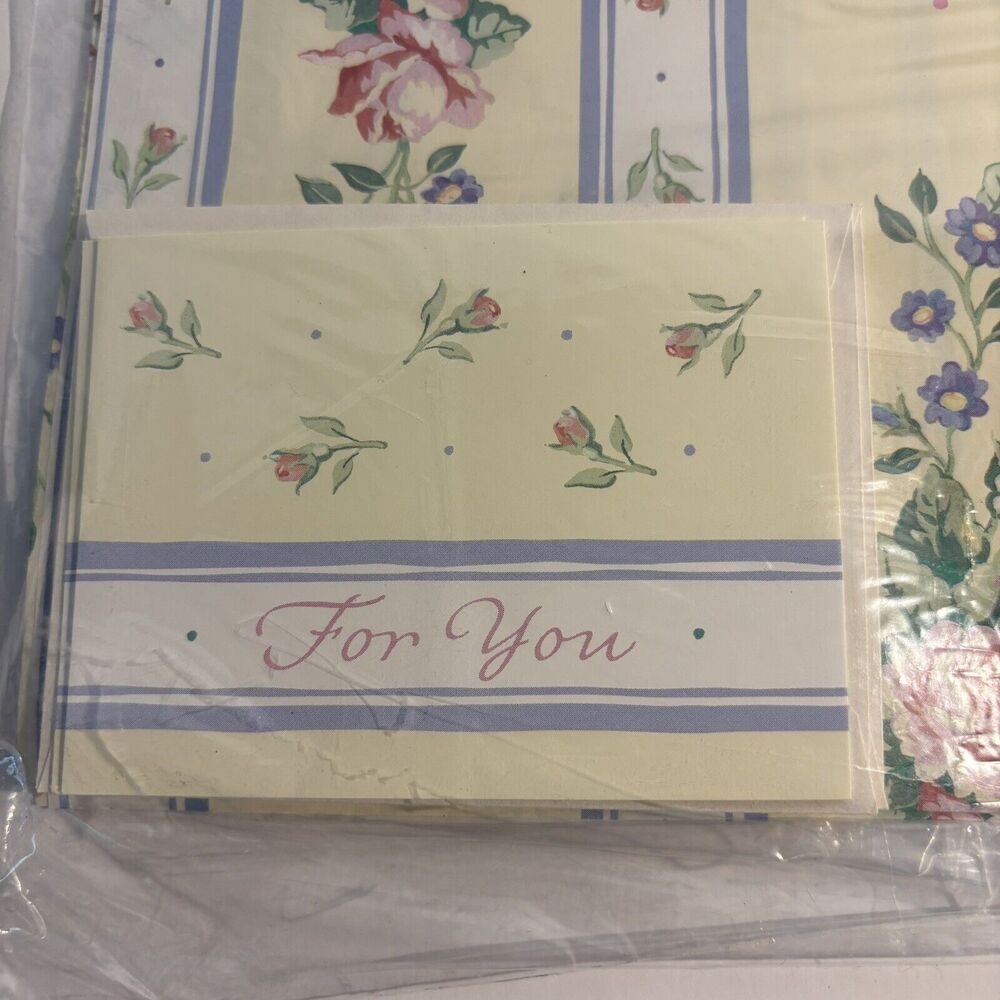 Vintage Gift Wrap With Matching Gift Card by Current “Spring Rose” Sealed New - Picture 3 of 6